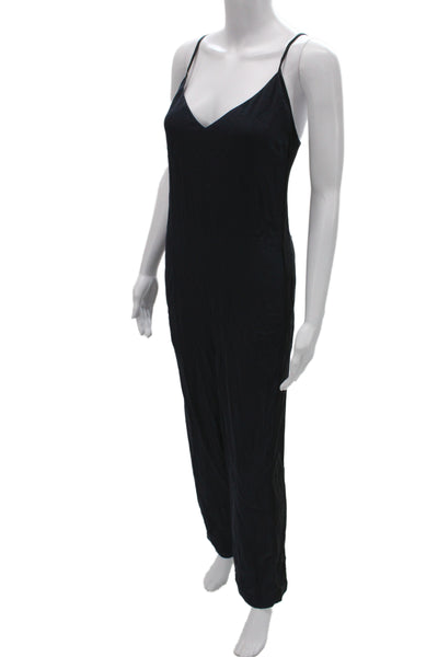 Rag & Bone Women Black Silk V-Neck Sleeveless Jumpsuit Size 8