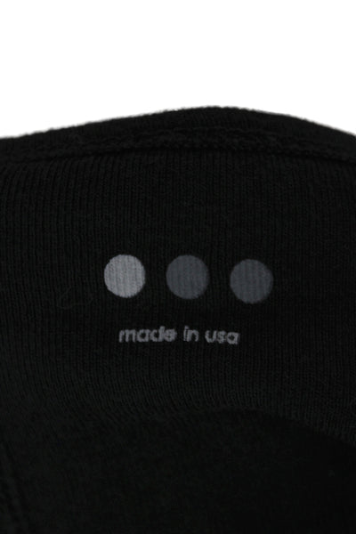 Three Dots Women Sheath Sweater Dress Black 3/4 Sleeve Cotton Solid Size S
