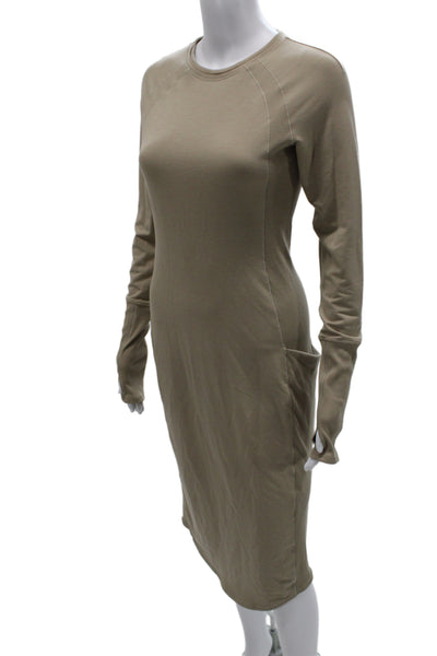 Lululemon Women Sweater Dress Beige Knit Crew Neck Long Sleeve Size S