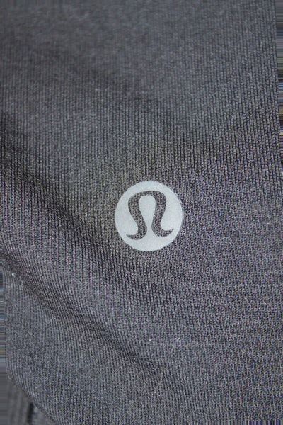 Lululemon Women Bodycon Ribbed Knit Black Crew Neck Long Sleeve Dress Size S