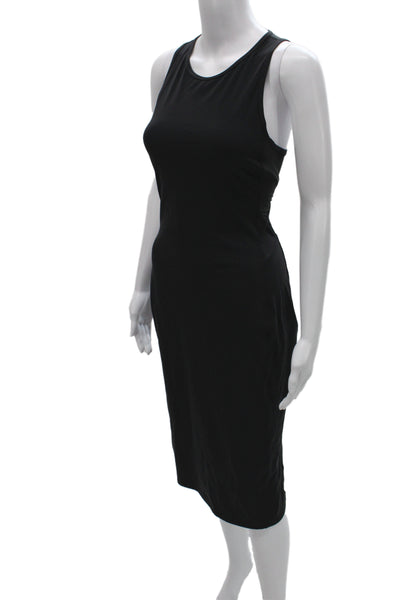 Lululemon Women Bodycon Tank Midi Dress Black Polyester Size S