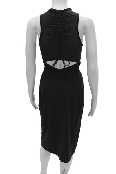 Lululemon Women Bodycon Tank Midi Dress Black Polyester Size S