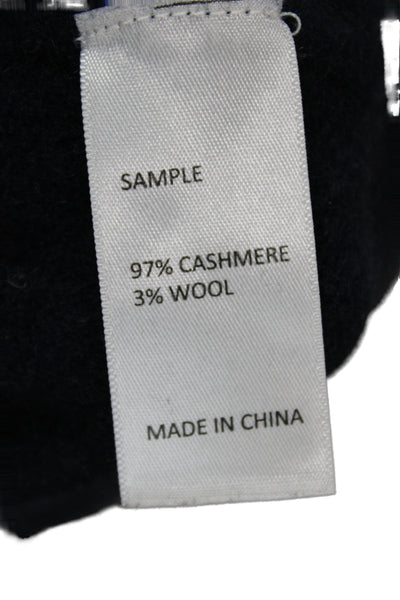Frame Womens Cashmere Mock Neck Pullover Sweater Dark Blue Size S