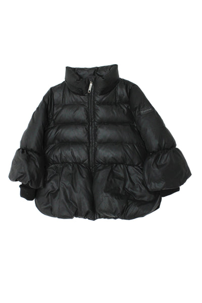 Pramie Girls Long Sleeve Front Zip Mock Neck Quilted Jacket Black Size 5