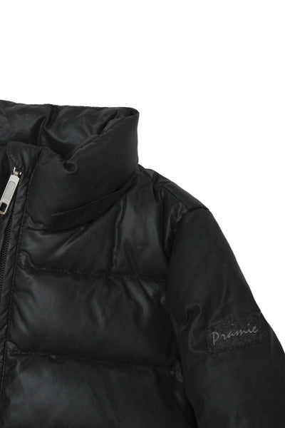 Pramie Girls Long Sleeve Front Zip Mock Neck Quilted Jacket Black Size 5