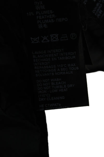 Sport The Kooples Mens Black Parka High Neck Button Long Sleeve Size M
