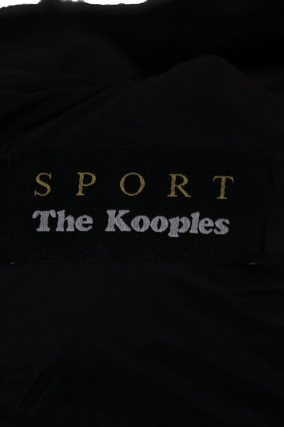 Sport The Kooples Mens Black Parka High Neck Button Long Sleeve Size M