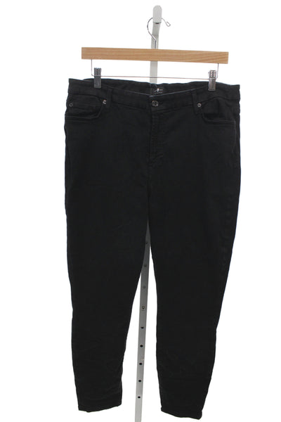 7 For All Mankind Unisex Black Ankle Pants Size 33