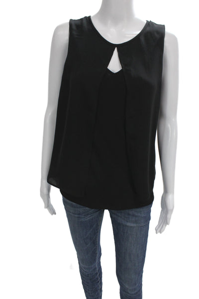 Michael Michael Kors Women Black Sleeveless Roundneck Blouse Hook & Eye Size XS