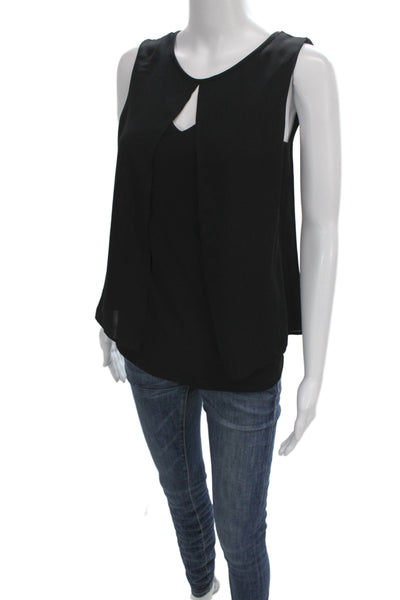 Michael Michael Kors Women Black Sleeveless Roundneck Blouse Hook & Eye Size XS