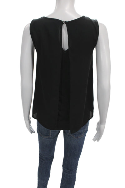 Michael Michael Kors Women Black Sleeveless Roundneck Blouse Hook & Eye Size XS