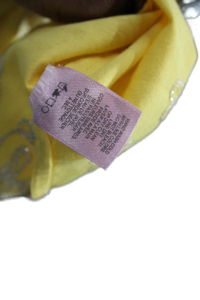 Calypso Saint Barth Womens Yellow Kaftan Dress Cotton Short Sleeve Size XS