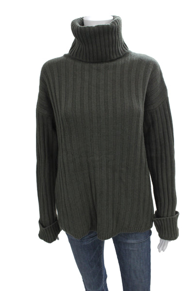 AG Womens Turtleneck Wool Pullover Green Long Sleeve Size XS