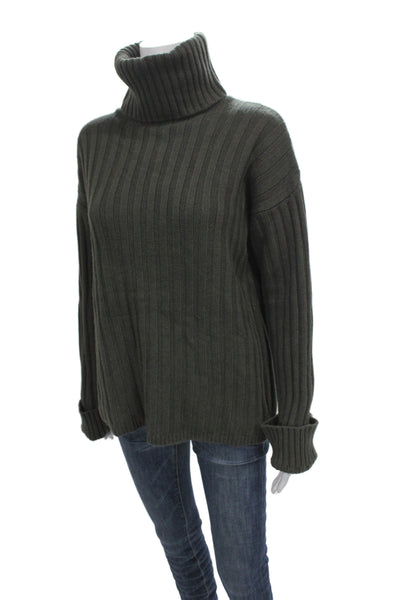 AG Womens Turtleneck Wool Pullover Green Long Sleeve Size XS