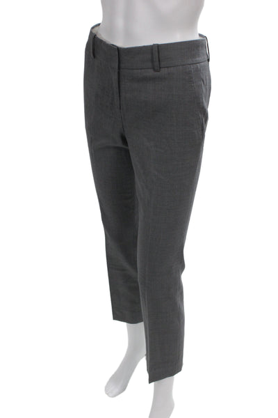 J Crew Unisex Gray Ankle Cropped Dress Pants Wool Hook & Eye Size 0P