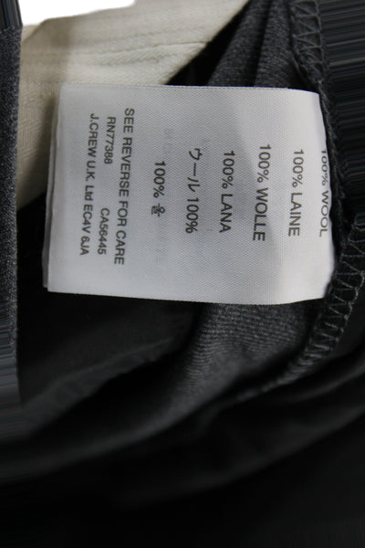 J Crew Unisex Gray Ankle Cropped Dress Pants Wool Hook & Eye Size 0P