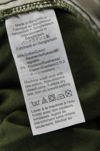 J Crew Womens Jogger Pants Green Cotton Blend Drawstring Size 2XS