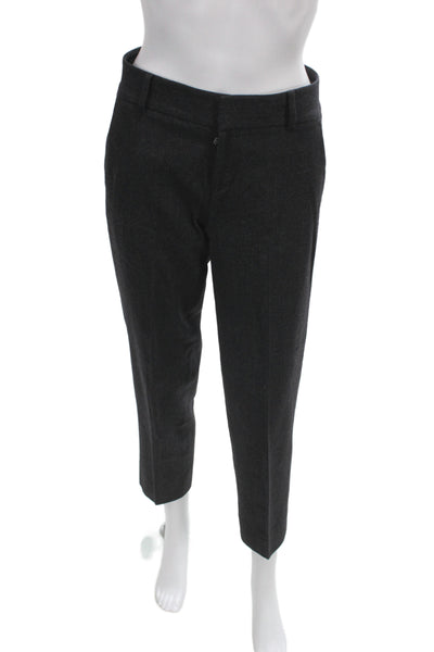 Club Monaco Women Ankle Pants Gray Wool Blend Solid Button Business Size 00