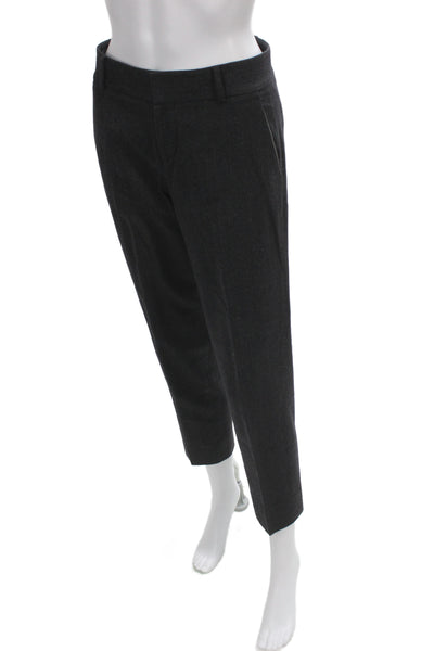 Club Monaco Women Ankle Pants Gray Wool Blend Solid Button Business Size 00