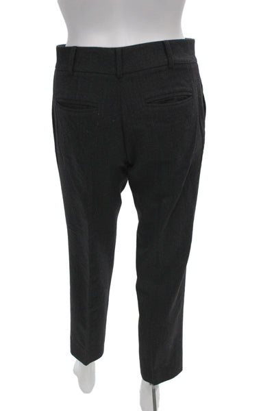 Club Monaco Women Ankle Pants Gray Wool Blend Solid Button Business Size 00