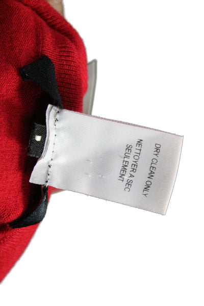 Nanette Lepore Womens Red Collared 3/4 Sleeve Pullover Sweater Size XS