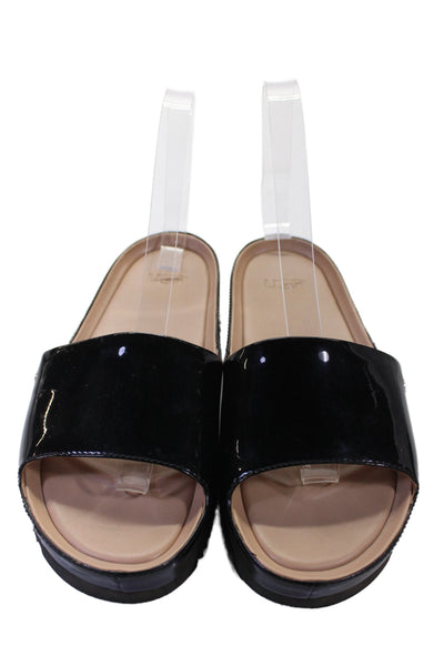 Ugg Womens One Strap Slide On Sandals Black Size 5.5M