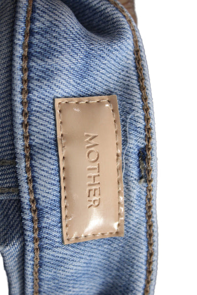 Mother Women Cropped Jeans High Rise Blue Cotton Size 26