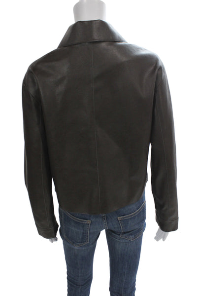 MNG Women Bomber Jacket Black Polyester Button Collared Size S