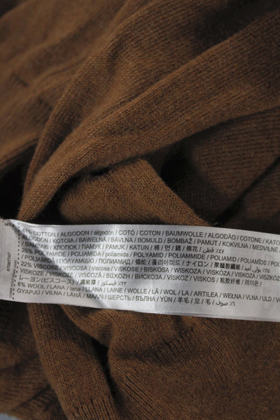 MNG Womens Cardigan Brown V Neck Cotton Blend Long Sleeve Size S