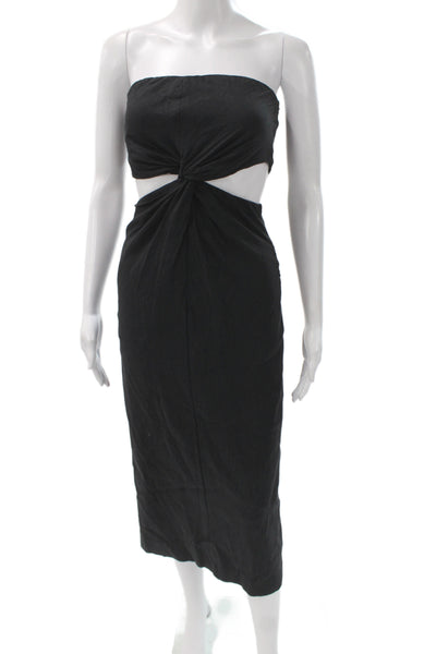Zara Women Sheath Off Shoulder Sleeveless Black Party Dress Zip Size XS