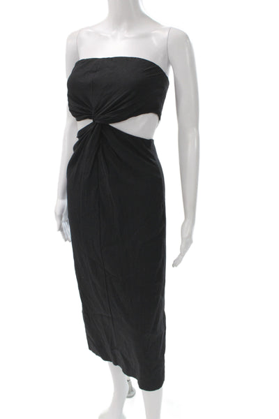 Zara Women Sheath Off Shoulder Sleeveless Black Party Dress Zip Size XS