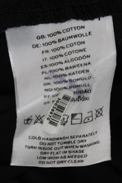 Faithfull The Brand Women Strapless Sundress Black Cotton Mid Calf Size 2