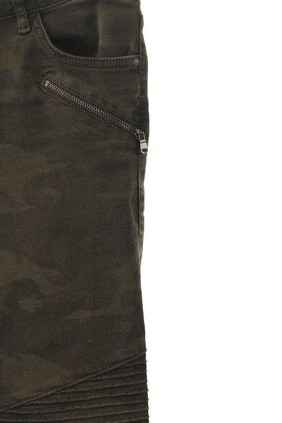 Zara Women Skinny Biker Camouflage Jeans Green Size 6