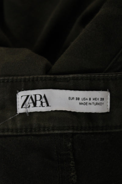Zara Women Skinny Biker Camouflage Jeans Green Size 6
