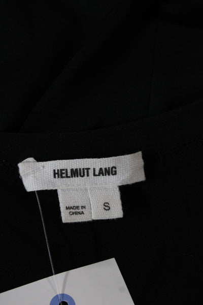 Helmut Lang Women T-Shirt Dress Black Cotton Mini Short Sleeve Size S