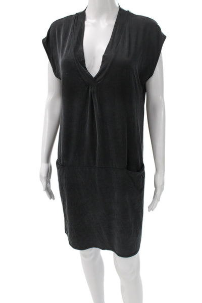 Dolan Women Shift Dress Black V-Neck Short Sleeve Size 8