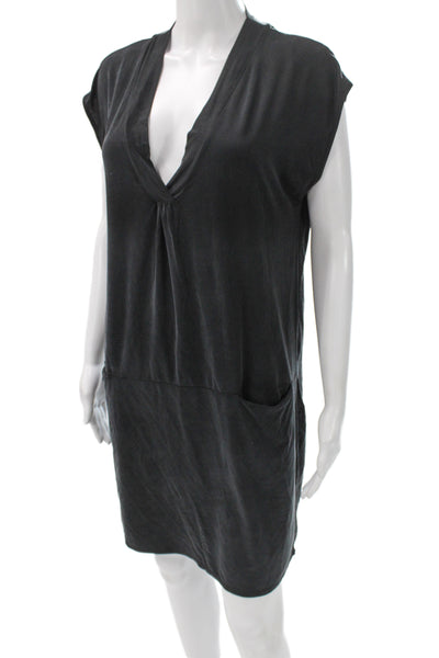 Dolan Women Shift Dress Black V-Neck Short Sleeve Size 8