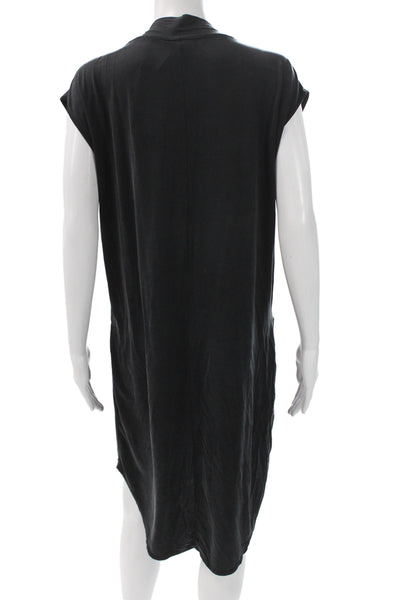 Dolan Women Shift Dress Black V-Neck Short Sleeve Size 8