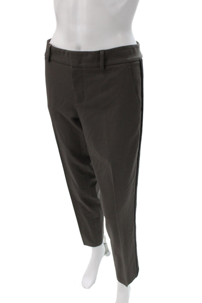 Vince Womens Dress Pants Green Button Size 8
