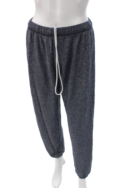 Michael Lauren Womens Blue Flecked Fleece Drawstring Sweatpants Size S