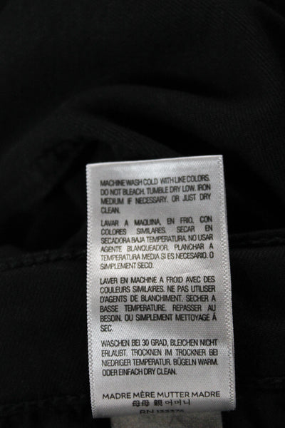 Mother Womens Skinny Jeans Black Cotton High Rise Button Size 30