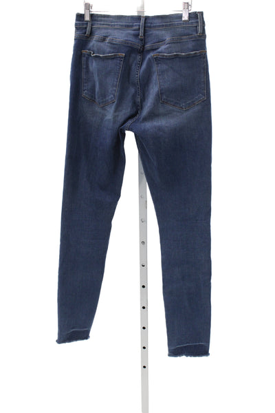 Frame Women Skinny High Rise Blue Jeans Button Cotton Size 30
