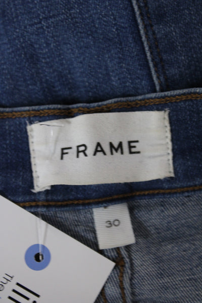 Frame Women Skinny High Rise Blue Jeans Button Cotton Size 30