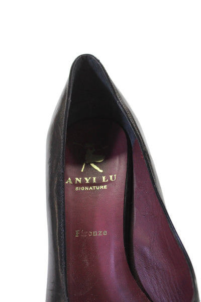 Anyi Lu Womens Leather Platform Heels Pumps Shoes Black Size 10B