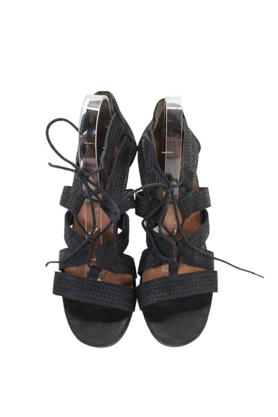 Paul Green Womens Strappy Block High Heels Shoes Black Size 6.5