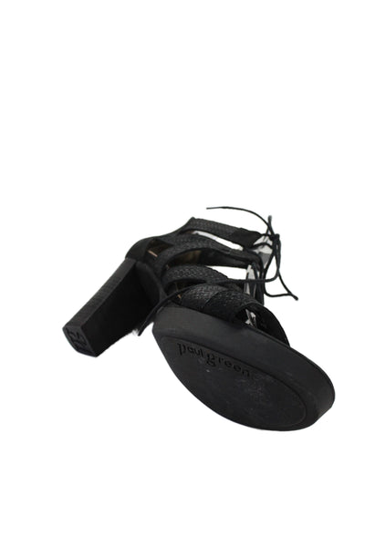 Paul Green Womens Strappy Block High Heels Shoes Black Size 6.5