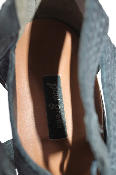 Paul Green Womens Strappy Block High Heels Shoes Black Size 6.5