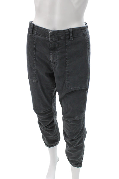 Nili Lotan Women Cargo Pants Gray Cotton Blend Button Size 8