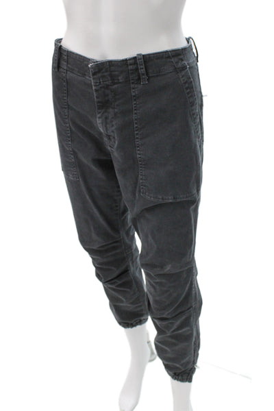 Nili Lotan Women Cargo Pants Gray Cotton Blend Button Size 8