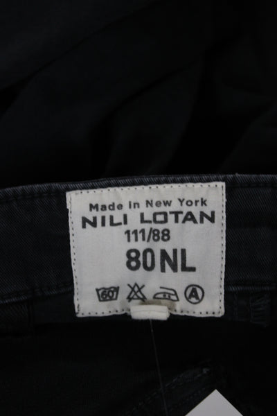 Nili Lotan Women Cargo Pants Gray Cotton Blend Button Size 8